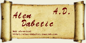 Alen Dabetić vizit kartica